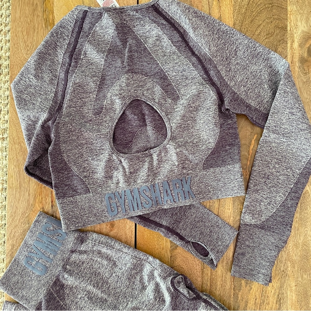 Sleek Gym Shark Coordinating Workout Outfit Purple Lilac